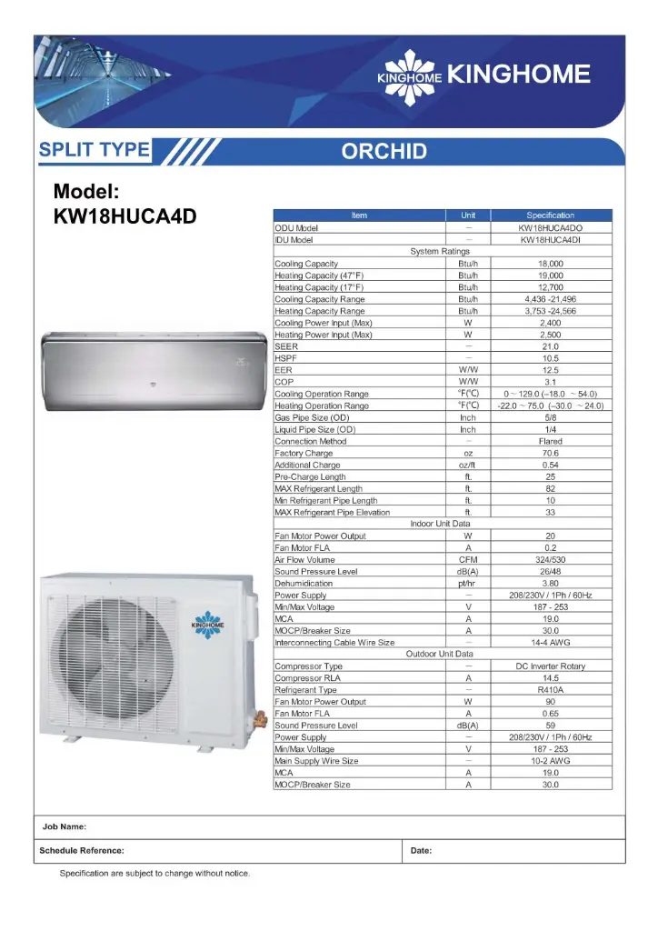KW18HUCA4D - GREE Kinghome Orchid 1.5 Ton Heat Pump - Clearance